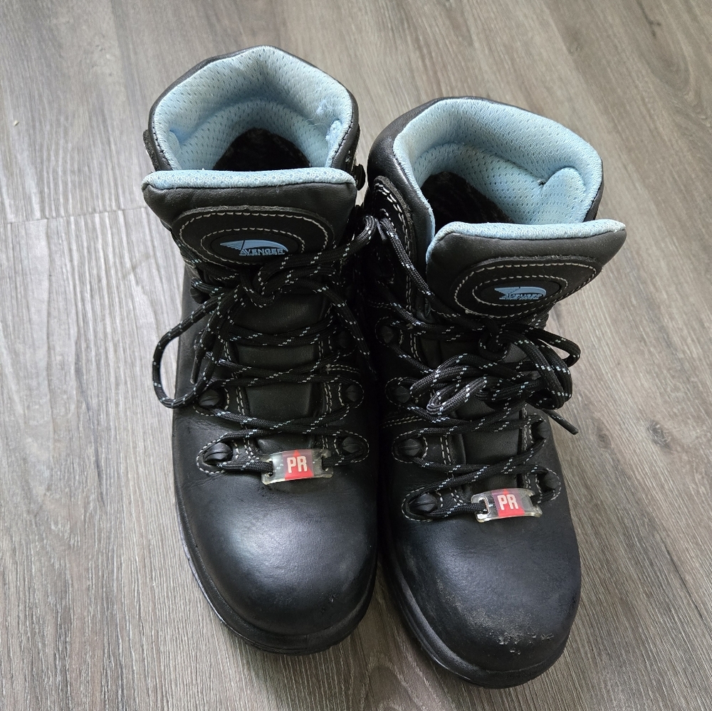 Avenger Black and Light Blue Work Boots - Picture 1 of 4